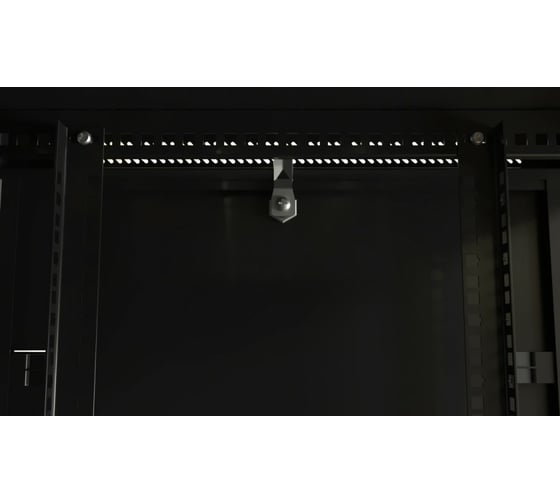 Настенный 19-дюймовый шкаф Hyperline RAL 9004 27U, 1304x600x600мм, металлическая передняя дверь с замком, две боковые панели, цвет черный, разобранный 405334