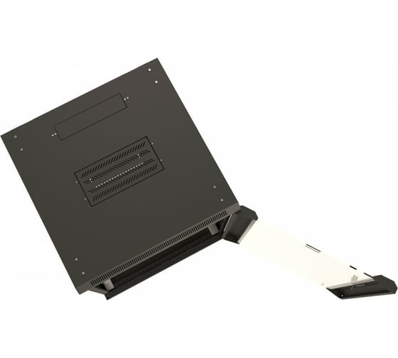 Настенный 19-дюймовый шкаф Hyperline 22U, 1098x600x450мм, стеклянная дверь с перфорацией по бокам, ручка с замком, с возможностью установки на ножки (в комплекте), цвет черный, разобранный 395578