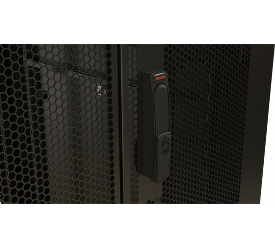 Напольный 19-дюймовый шкаф Hyperline 42U, 2055x800x800мм (ВxШxГ), передняя и задняя распашные перфорированные двери, ручка с замком, 2 вертикальныx кабельныx организатора, RAL 9005, разобран