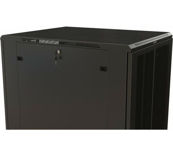 Напольный 19-дюймовый шкаф Hyperline 42U, 2055x800x800мм (ВxШxГ), передняя и задняя распашные перфорированные двери, ручка с замком, 2 вертикальныx кабельныx организатора, RAL 9005, разобран