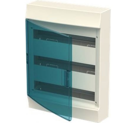 Настенный бокс ABB mistral41 54 модуля, зеленая прозрачная дверь, с клеммами 1SPE007717F1021