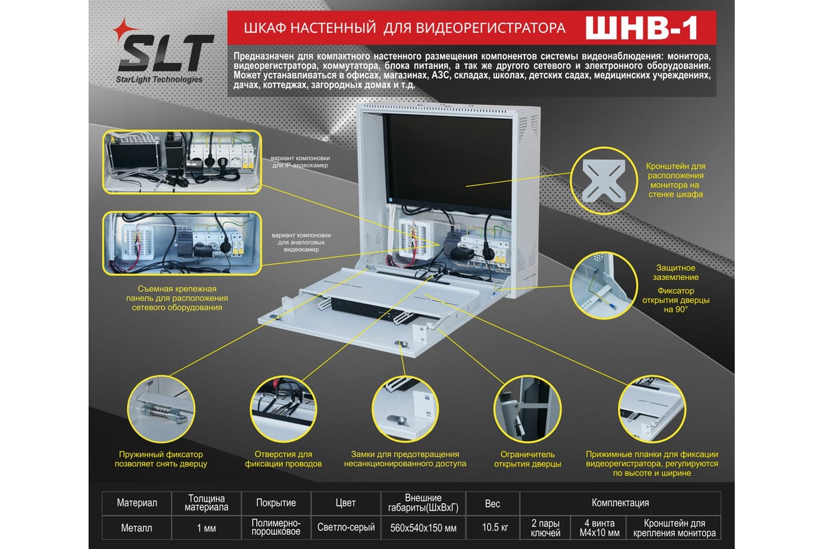Шкаф для видеонаблюдения настенный