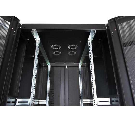 Напольный шкаф DATAREX 19 дюймов 36u 800x800 2-я передняя дверь перфорированная, 2-я задняя дверь перфорированная, черный DR-759421