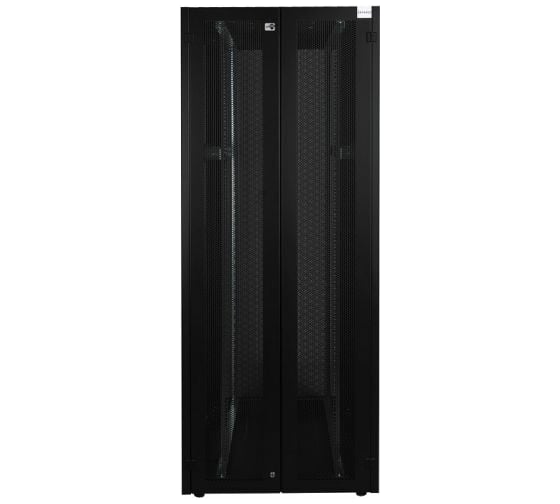 Напольный шкаф DATAREX 19 дюймов 42u 800x1200 2-я передняя дверь перфорированная, 2-я задняя дверь перфорированная, черный DR-759561