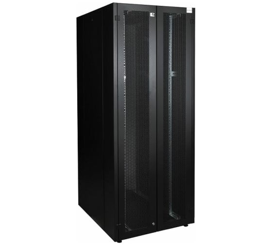 Напольный шкаф DATAREX 19 дюймов 42u 800x1200 2-я передняя дверь перфорированная, 2-я задняя дверь перфорированная, черный DR-759561