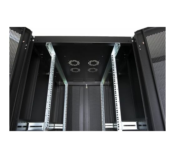 Напольный шкаф DATAREX 19 дюймов 42u 800x1200 2-я передняя дверь перфорированная, 2-я задняя дверь перфорированная, черный DR-759561