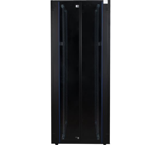 Напольный шкаф DATAREX 19 дюймов 42u 800x800 2-я передняя дверь стекло, 2-я задняя дверь металл, черный DR-738521
