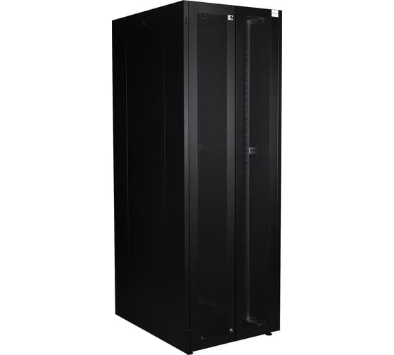 Напольный шкаф DATAREX 19 дюймов 42u 800x1000 2-я передняя дверь перфорированная, 2-я задняя дверь перфорированная, черный DR-759541
