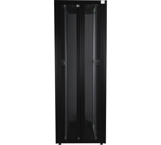 Напольный шкаф DATAREX 19 дюймов 42u 800x1000 2-я передняя дверь перфорированная, 2-я задняя дверь перфорированная, черный DR-759541
