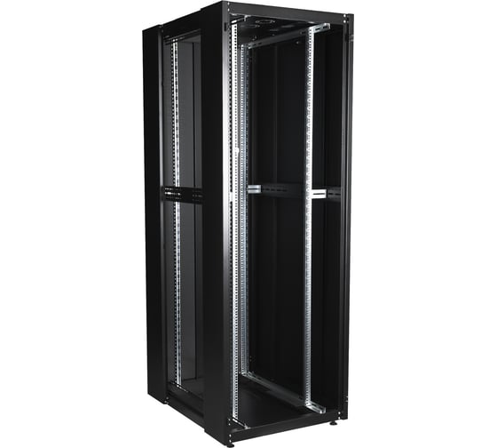 Напольный шкаф DATAREX 19 дюймов 42u 800x1000 2-я передняя дверь перфорированная, 2-я задняя дверь перфорированная, черный DR-759541