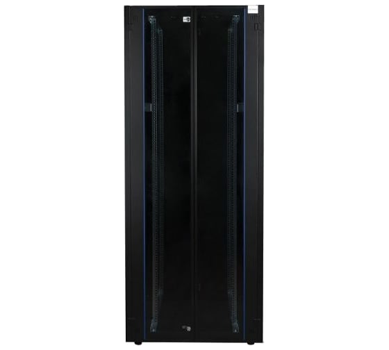 Напольный шкаф DATAREX 19 дюймов 42u 800x1200 2-я передняя дверь стекло, 2-я задняя дверь металл, черный DR-738561