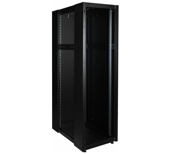 Напольный шкаф DATAREX 19 дюймов 42u 600x600 передняя дверь стекло, задняя стенка металл, черный DR-700501