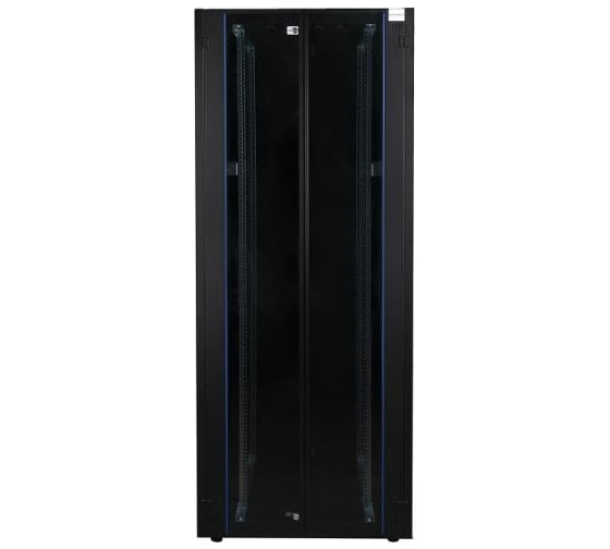Напольный шкаф DATAREX 19 дюймов 42u 800x1000 2-я передняя дверь стекло, 2-я задняя дверь металл, черный DR-738541