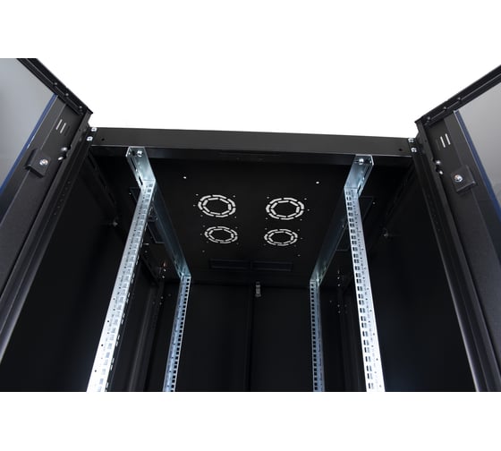 Напольный шкаф DATAREX 19 дюймов 47u 800x800 2-я передняя дверь стекло, 2-я задняя дверь металл, черный DR-738621