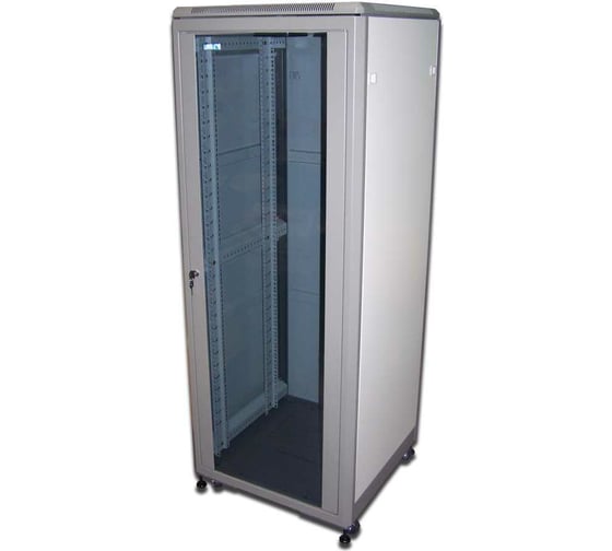 Шкаф TWT 19" Eco, 27U 600x800, серый, дверь стекло, 600x800x1405 мм, 3 ЧАСТИ TWT-CBE-27U-6x8 1