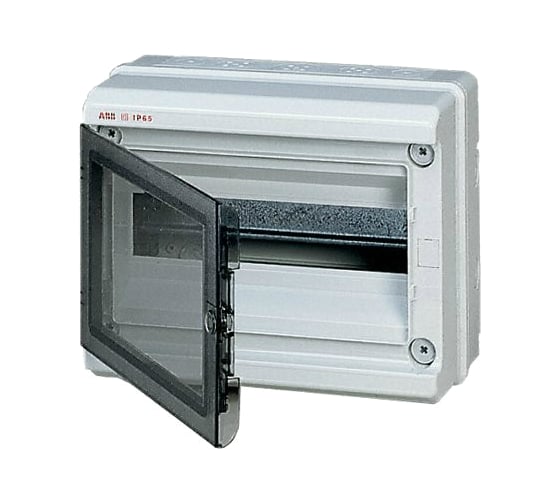 Бокс с дымчатой дверцей, 12 модулей, IP65, серый ABB ОП EUROPA 12752 1