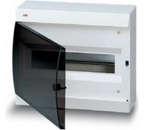 Бокс с дымчатой дверцей, белый, IP41, 12 модулей ABB ОП UNIBOX 122620006