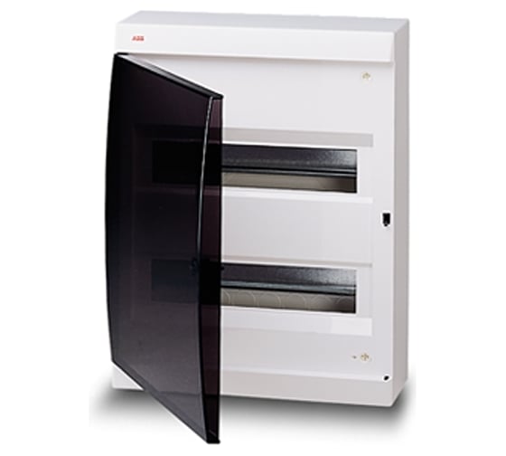 Бокс с дымчатой дверцей, белый IP41, 24 модуля ABB ОП UNIBOX 122640006 1