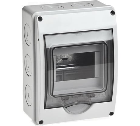 Серый пятимодульный бокс с дымчатой дверцей, ОП, IP65 Ruvinil Тусо 69005