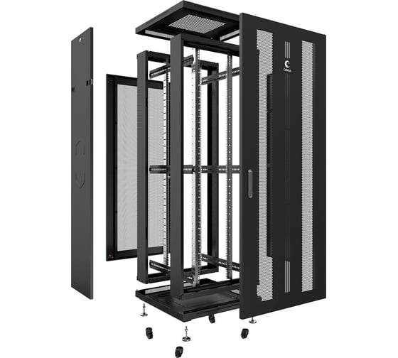 Телекоммуникационный напольный шкаф Cabeus 19" 42U цвет черный ND-05C-42U80/120-BK