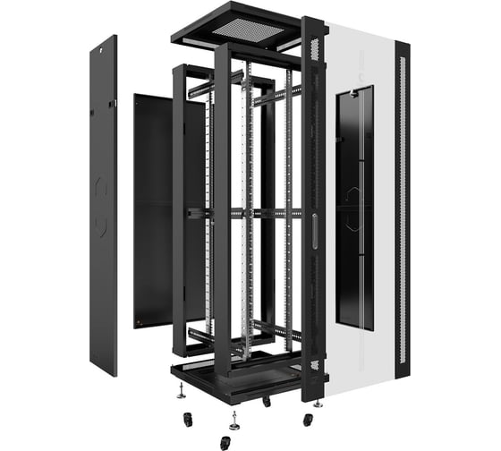 Телекоммуникационный напольный шкаф Cabeus 19" 27U цвет черный SH-05C-27U60/80-BK