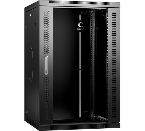 Телекоммуникационный настенный шкаф Cabeus 19" 18U цвет черный SH-05F-18U60/35-BK