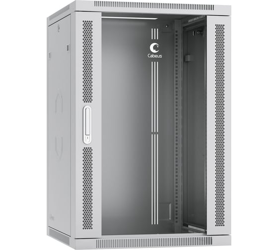 Телекоммуникационный настенный разобранный шкаф Cabeus 19" 18U цвет серый SH-05F-18U60/35-R 1