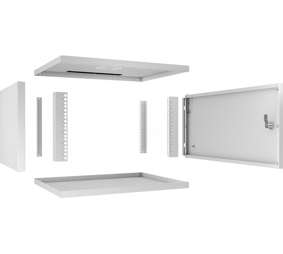 Телекоммуникационный настенный шкаф Cabeus 19" 6U, серия LIGHT разборный, цвет серый WSC-05D-6U55/45m