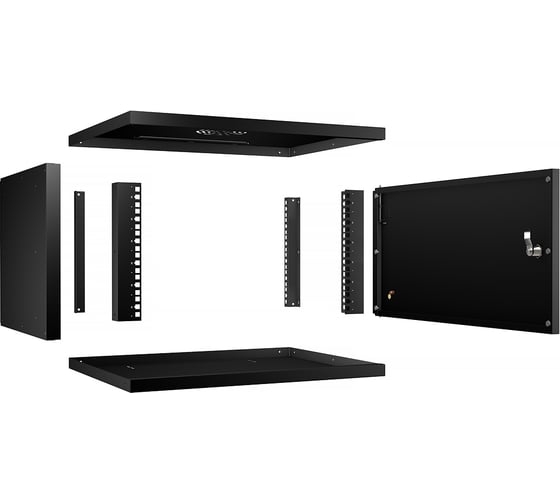 Телекоммуникационный настенный шкаф Cabeus 19" 6U, серия LIGHT разборный, цвет черный WSC-05D-6U55/45m-BK