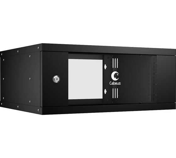 Телекоммуникационный настенный шкаф Cabeus 19" 4U, серия LIGHT разборный, цвет черный WSC-05D-4U55/45-BK