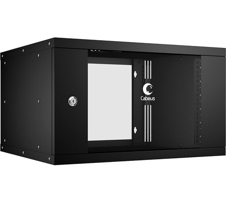 Телекоммуникационный настенный шкаф Cabeus 19" 6U, серия LIGHT разборный, цвет черный WSC-05D-6U55/45-BK
