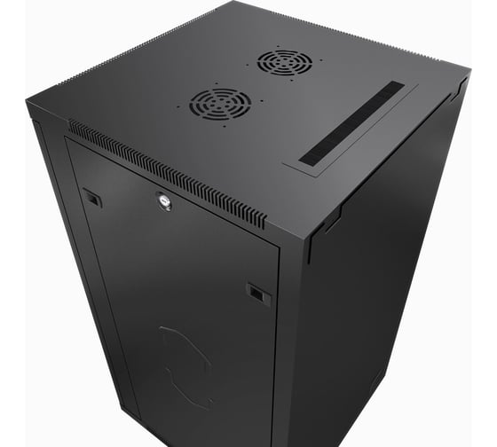 Телекоммуникационный настенный шкаф Cabeus 19" 12U цвет черный SH-05F-12U60/60-BK