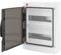 Настенный щиток DKC с дверцей, 24 модуля, IP65, серый, с клеммным блоком 63А RB24W6TGD