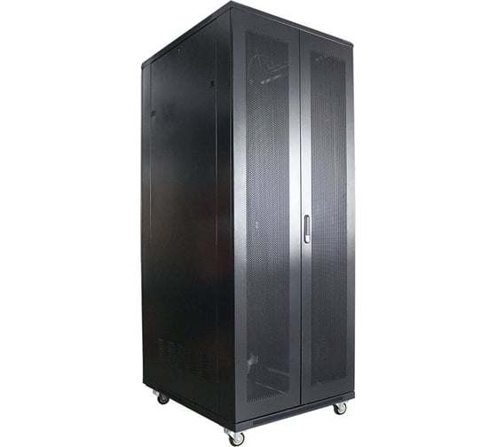 Рэковая стойка Wize Pro W27U80R-RD 19”, 27U, 600x800 мм, двойная передняя и задняя двери металлические перфорированные 139966 1