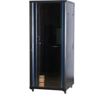 Рэковая стойка Wize Pro W27U100R 19”, 27U, 600x1000 мм, стеклянная передняя дверь, задняя дверь - металл, вент. панель 2 136848