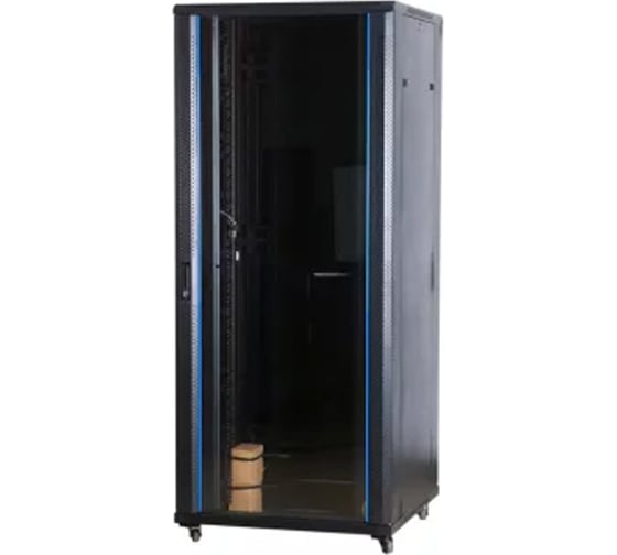 Рэковая стойка Wize Pro W32U100R 19”, 32U, 600x1000 мм, стеклянная передняя дверь, задняя дверь - металл, вент. панель 2 136851 1