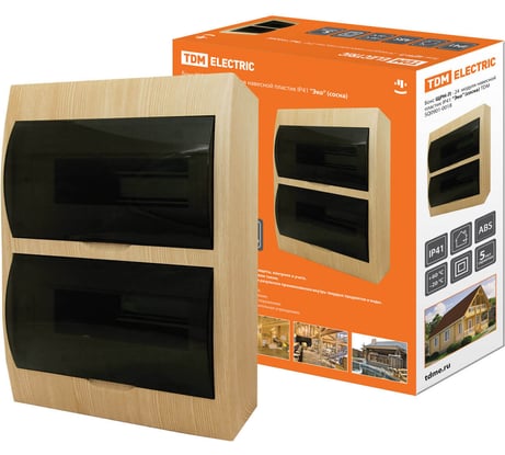 Бокс TDM ELECTRIC ЩРН-П-24 модулей навесной пластик Эко сосна SQ0901-0018