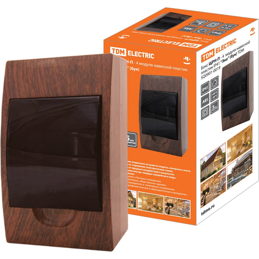 Бокс TDM ЩРН-П-4 модуля навесной пластик Эко бук SQ0901-0019 - выгодная ...