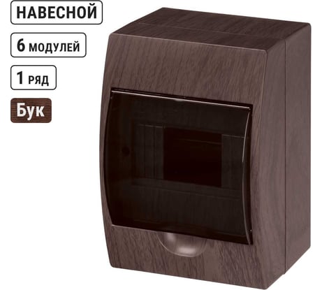 Щиток электрический бокс TDM ELECTRIC ЩРН-П-6 модулей навесной пластик IP41 "Эко" бук SQ0901-0020