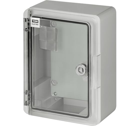 Навесной пластиковый бокс TDM ELECTRIC ЩМП-0-1, прозрачная крышка, abs, ip65, от -45 до +75 с,(280x210x130) SQ0933-0221