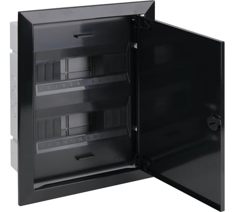 Щиток скрытой проводки Рувинил Тусо на 24 модуля с металличической дверцей 430x325x103 мм черный 68124МЧ