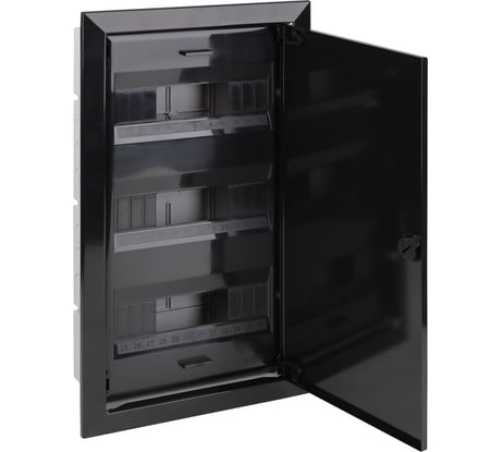 Щиток скрытой проводки Рувинил Тусо на 36 модулей с металличической дверцей 580x325x103 мм черный 68136МЧ