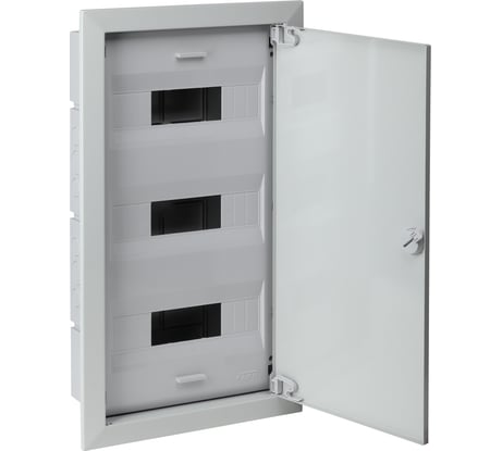 Щиток скрытой проводки Рувинил Тусо на 36 модулей с металличической дверцей 580x325x103 мм серый 68136МС