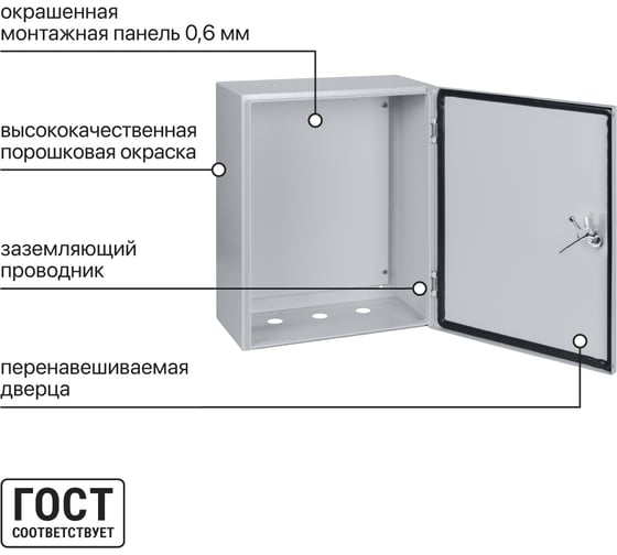 Щит с монтажной панелью ЩМП-2-0 Народный IP54 500х400х220 TDM ELECTRIC SQ0905-2602
