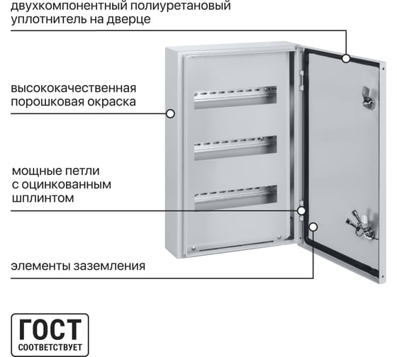 Распределительный навесной щит ЩРН-36 IP66 520х330х120 TDM ELECTRIC SQ0905-0072