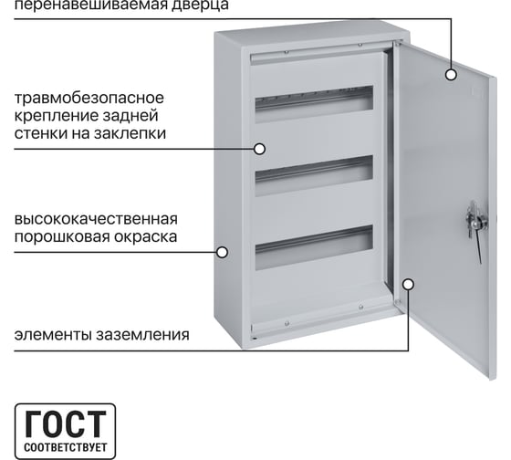 Распределительный навесной щит ЩРН-36 520х310х120 TDM ELECTRIC SQ0905-0015