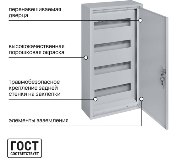 Распределительный навесной щит ЩРН-48 620х310х120 TDM ELECTRIC SQ0905-0016