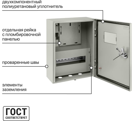 Учетно-распределительный щит ЩУ-1ф/1-0-12 IP66 395х310х165 TDM ELECTRIC SQ0905-0100