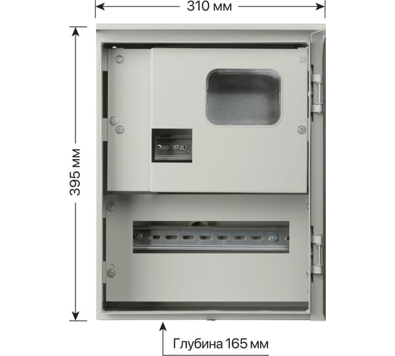 Учетно-распределительный щит ЩУ-1ф/1-0-12 IP66 395х310х165 с опломбировкой счётчика TDM ELECTRIC SQ0905-1001