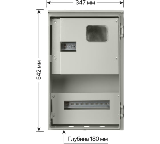Учетно-распределительный щит ЩУ-3ф/1-0-12 IP66 542х347х180 с опломбировкой счётчика TDM ELECTRIC SQ0905-1002